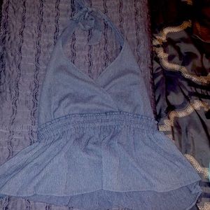 Express- Blue Halter Top